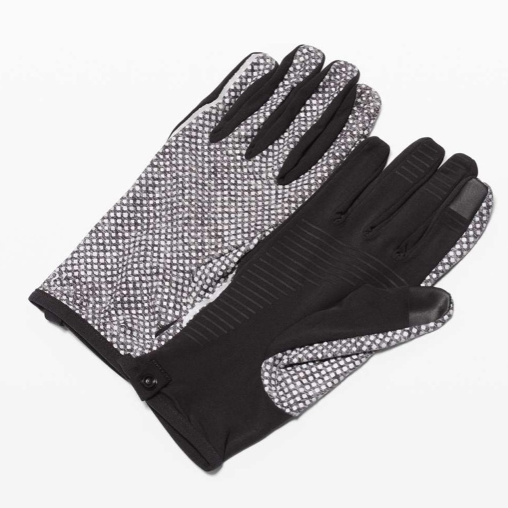 Lululemon Resolute Runner Gloves Silver Reflective / Black L/XL